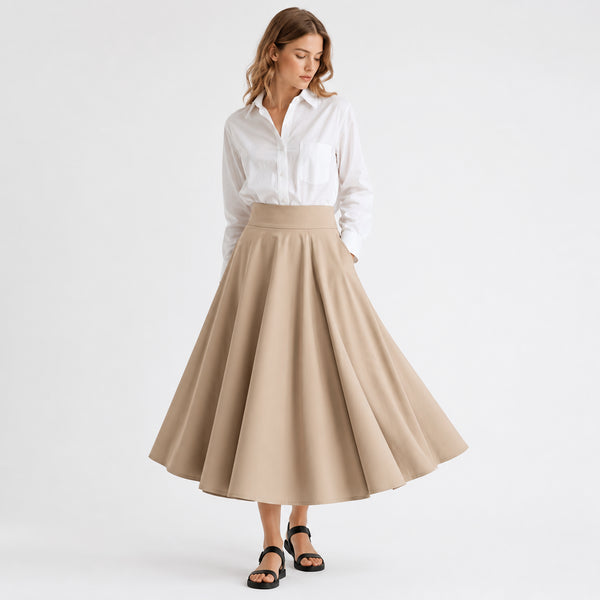 The Noble Edit Circular-Cut Midi Skirt